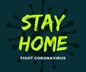 Stay Home And Fight Virus Facebook Post Design